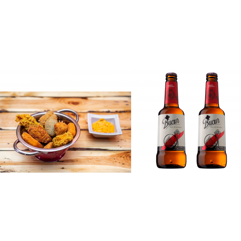 CRISPY BUCKET MIXT [2 persoane] + 2 BERI BLONDE BUCUR 350 ml